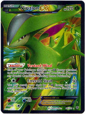 Pokemon Trading Card Game Virizion EX 96/101 Full Art Holo Rare Black & White Plasma Blast