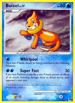 Pokemon POP Series 9 Promo Card Buizel 6/17 Uncommon