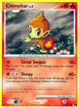 Pokemon POP Series 9 Promo Card Chimchar 13/17 Common