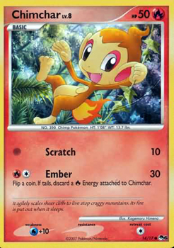 Pokemon POP Series 6 Promo Card Chimchar 14/17 Common