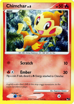Pokemon POP Series 6 Promo Card Chimchar 14/17 Holo Common