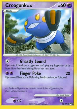 Pokemon POP Series 8 Promo Card Croagunk 13/17 Common