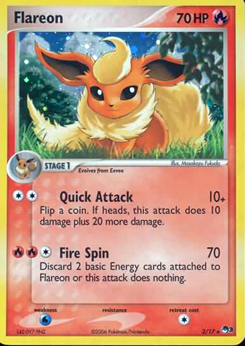 Pokemon POP Series 3 Promo Card Flareon 2/17 Holo Rare