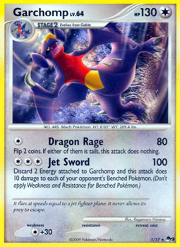 Pokemon POP Series 9 Promo Card Garchomp 1/17 Rare
