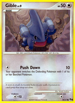 Pokemon POP Series 9 Promo Card Gible 14/17 Common