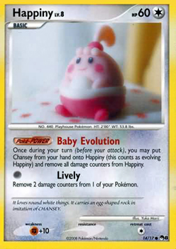 Pokemon POP Series 8 Promo Card Happiny 14/17 Common