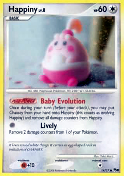 Pokemon POP Series 8 Promo Card Happiny 14/17 Holo Rare