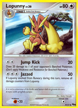 Pokemon POP Series 9 Promo Card Lopunny 9/17 Uncommon