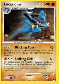 Pokemon POP Series 8 Promo Card Lucario 2/17 Rare