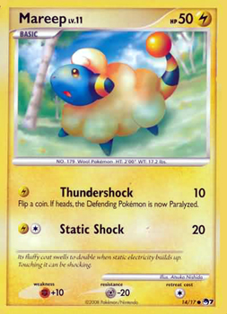 Pokemon POP Series 7 Promo Card Mareep 14/17 Common