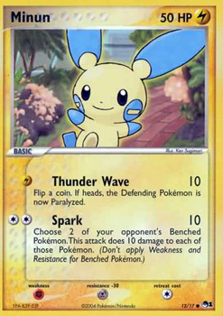 Pokemon Card POP #1 Promo 12/17 MINUN POP Series 1 Promos