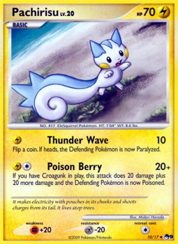 Pokemon POP Series 9 Promo Card Pachirisu 10/17 Uncommon