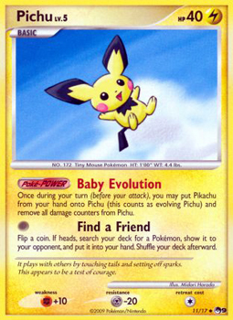 Pokemon POP Series 9 Promo Card Pichu 11/17 Uncommon