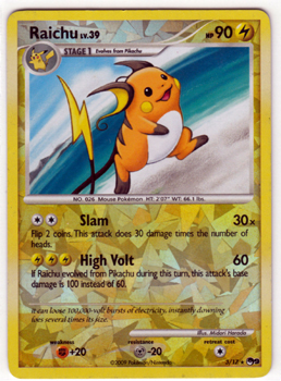 Pokemon POP Series 9 Promo Card Raichu 3/17 Reverse Holo