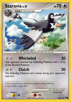 Pokemon POP Series 6 Promo Card Staravia 10/17 Uncommon