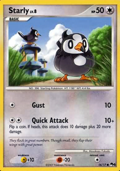 Pokemon POP Series 6 Promo Card Starly 16/17 Common