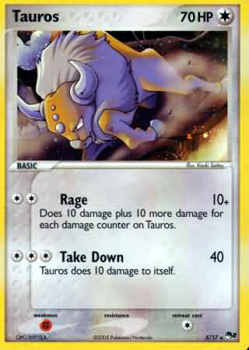 Pokemon POP Series 2 Promo Card Tauros 5/17 Holo Rare