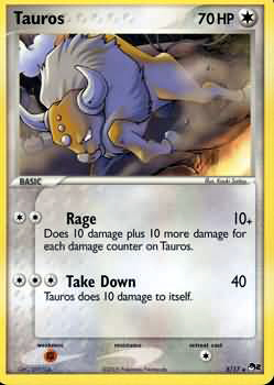 Pokemon POP Series 2 Promo Card Tauros 5/17 Rare