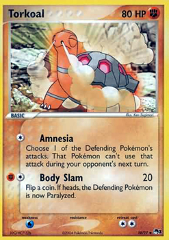 Pokemon POP Series 1 Promo Card Torkoal 10/17 Uncommon
