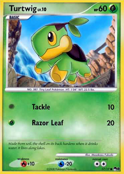 Pokemon POP Series 8 Promo Card Turtwig 17/17 Common