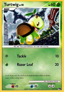 Pokemon POP Series 6 Promo Card Turtwig 17/17 Holo Common