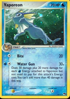 Pokemon POP Series 3 Promo Card Vaporeon 6/17 Holo Rare