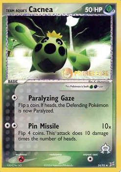 Cacnea Prerelease Pokemon Promo Card