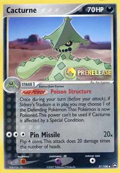 Cacturne (Pre-Release) 27/108 Promo Power Keepers Promo