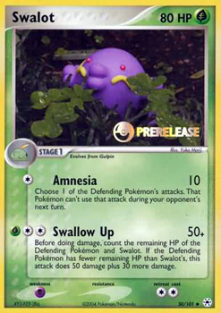 Promo SWALOT PRERELEASE STAMPED Pokemon Card #50