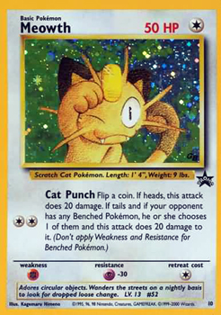 Meowth 10 Game Boy Holo Rare Promo