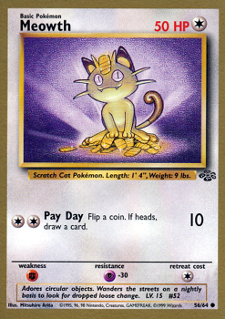 Meowth 56/64 Gold Bordered promo