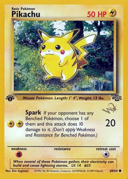 Pikachu 60/64 W Stamped promo