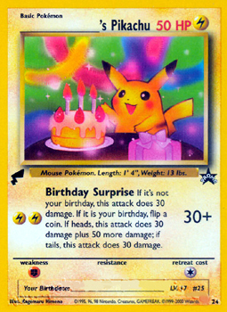 Birthday Pikachu 24 English 2000 World Collection