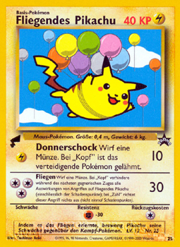 Flying Pikachu 25 German English 2000 World Collection