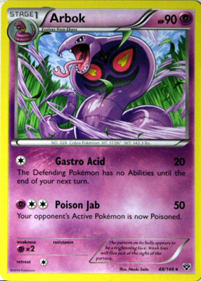 Pokemon Trading Card Game Arbok 48/146  Rare XY Pokemon