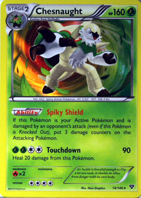 Pokemon Trading Card Game Chesnaught 14/146 Holo Rare XY Pokemon