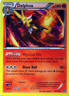 Pokemon Trading Card Game Delphox 26/146 Holo Rare XY Pokemon