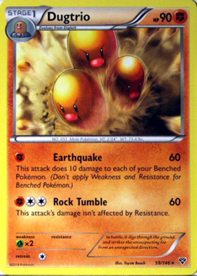 Pokemon Trading Card Game Dugtrio 59/146 Rare XY Pokemon