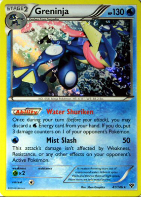 Pokemon Trading Card Game Greninja 41/146 Holo Rare XY Pokemon