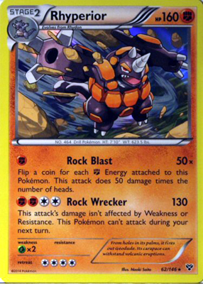 Pokemon Trading Card Game Rhyperior 62/146 Holo Rare XY Pokemon