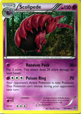 Pokemon Trading Card Game Scolipede 53/146 Rare XY Pokemon