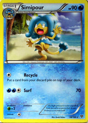 Pokemon Trading Card Game Simipour 38/146 Rare XY Pokemon