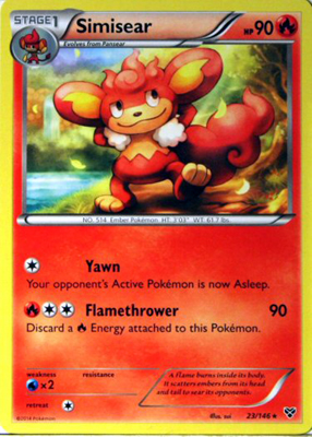 Pokemon Trading Card Game Simisear 23/146 Rare XY Pokemon