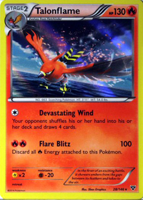 Pokemon Trading Card Game Talonflame 28/146 Holo Rare XY Pokemon