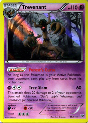 Pokemon Trading Card Game Trevenant 55/146 Holo Rare XY Pokemon